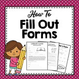 Filling Out Forms | Practice Filling Out Forms Activity | 