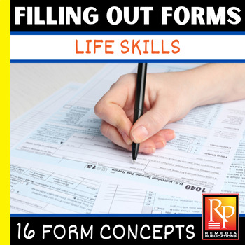 Preview of FILLING OUT FORMS Worksheets Practical Practice Reading & Life Skills Activities