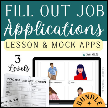 Preview of Filling out Job Applications  | FULL LESSON + APPLICATIONS | Vocational Bundle