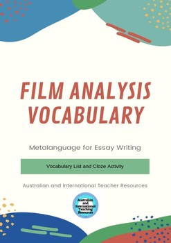 Preview of Film Analysis Vocabulary