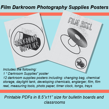 Film Darkroom BW Photography Supplies Posters High School Art Bulletin Board