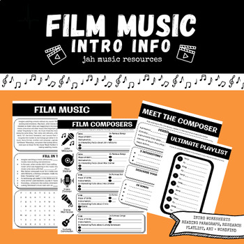 Preview of Film Movie Music | Intro Printable Worksheet Activity