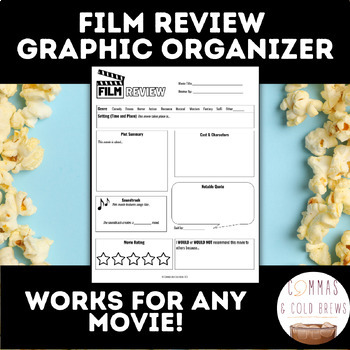 Preview of Film/Movie Review Graphic Organizer Worksheet | English Only | NO PREP