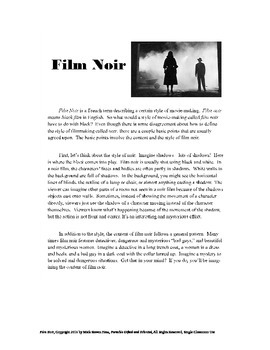 film noir argumentative essay