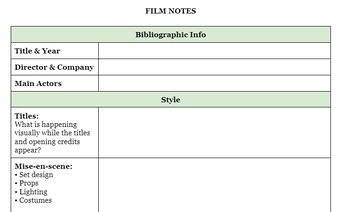 Preview of Film Notes