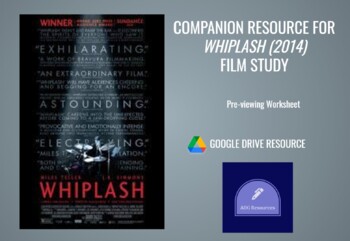 Preview of Film Study - Whiplash (2014) - Pre-Viewing Activity - WORKSHEET