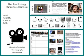 Preview of Film analysis workbook cinematography terminology senior middle