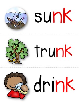 Final Blends with N (ng, nk, nd, nt) Word Cards | TpT