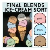 Final Consonant Blends Ice-Cream Sort - nk, ng, nd & more