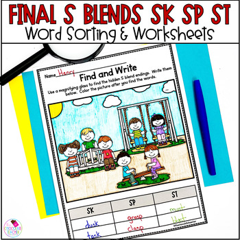 Ending Blends SK, SP, ST by The Chocolate Teacher | TpT