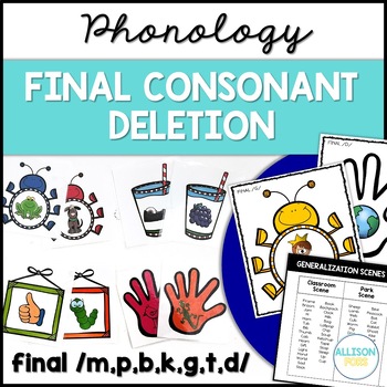 Preview of Final Consonant Deletion Phonology Activities for Speech Therapy