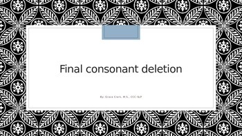 Preview of Final Consonant Deletion (CVC) Words PowerPoint with Audio