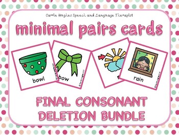 Preview of Final Consonant Deletion - Minimal Pairs Cards