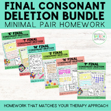 Final Consonant Deletion Minimal Pairs Homework – BUNDLE