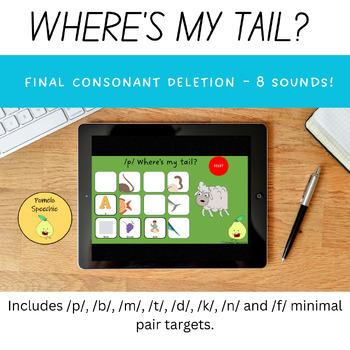 Preview of Final Consonant Deletion Minimal Pairs - /p/, /b/, /m/, /t/, /d/, /n/, /k/, /f/
