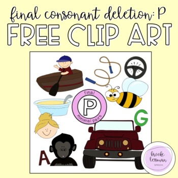 Preview of CLIP ART: Final Consonant Deletion /p/ Minimal Pairs | 20 images | FREE