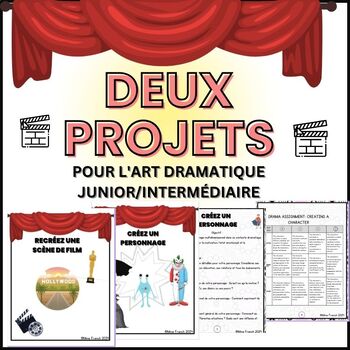 Preview of Le drame -Two French Immersion Drama Projects for Gr. 6-8 linked to Ontario Cur.