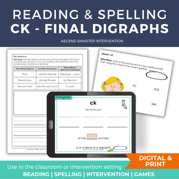 Preview of Final Digraph CK Reading & Spelling Lesson