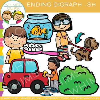 Preview of Final Digraph Clip Art: Sh Words