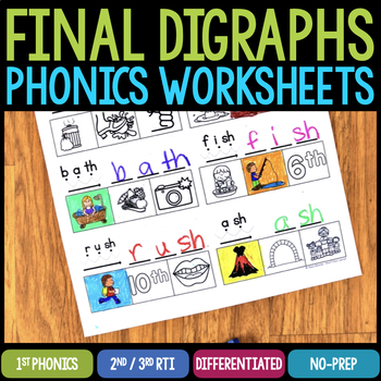 Final Digraphs Worksheets & Activities (No-Prep Phonics Worksheets)