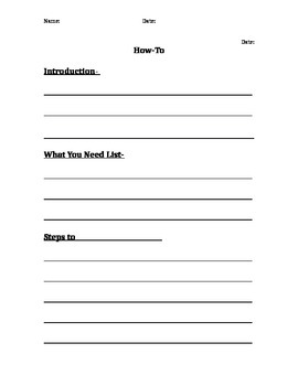 Final Draft Template for quot How to quot Assignment by Miss Ys Treasures