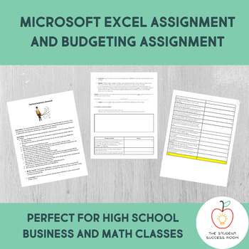 Preview of High School Budgeting Assignment and Excel Assignment