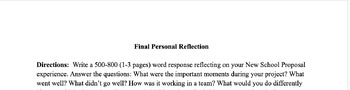 Preview of Final PBL Personal Reflection