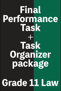 Preview of Final Performance Task + Task Organizer, package - Grade 11 Law