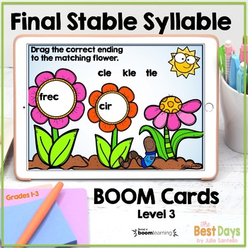 Preview of Final Stable Syllable Consonant le Boom Cards Level Three Distance Learning