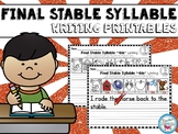 Final Stable Syllable Writing Worksheets