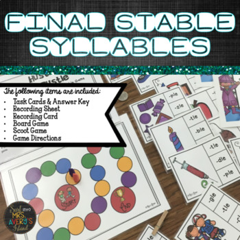 Preview of Final Stable Syllables Activities