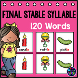 Final Stable Syllables -le Pocket Charts