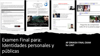 Preview of Final Unit Exam for Identidades personales y públicas | AP Proficiency Final