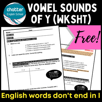 Preview of Final Y | Vowel Y | Long e & i | Differentiated | ESL | EDITABLE WORKSHEET