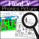 Final Y Words Picture Search Worksheets: Words Ending with Y