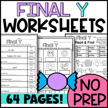 Final Y Worksheets Y Says Long I Or Long E By Designed By Danielle