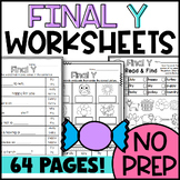 Final Y Worksheets- Y says long i or long e