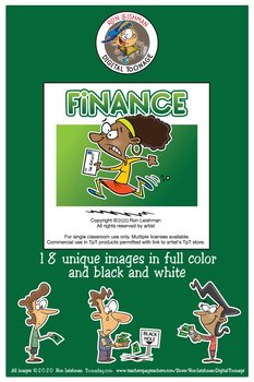 Preview of Finance Cartoon Clipart for ALL grades