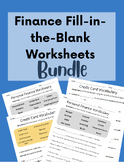 Finance Fill-in-the-Blank Worksheets (Credit Card, Persona