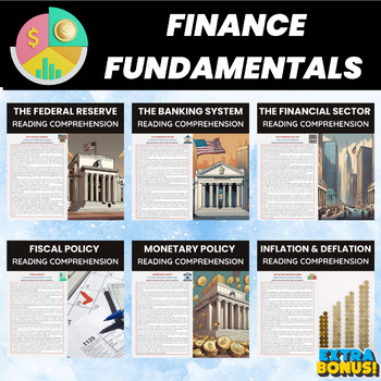 Preview of Finance Fundamentals Reading Comprehension Bundle | Basic Finance Concepts