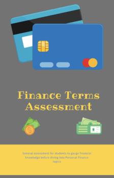Preview of Finance Terms 101 Assessment (Easel)