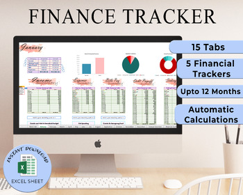 Preview of Finance Tracker Excel Sheet | Financial Planner | Bill Tracker | Finance Planner