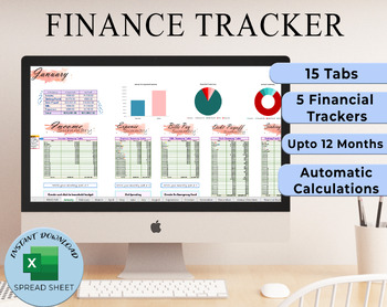Preview of Finance Tracker Spreadsheet | Financial Planner | Bill Tracker | Finance Planner