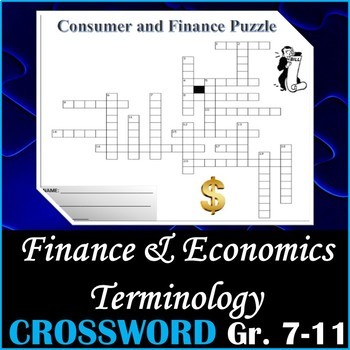 Preview of Consumer Finance and Economics Terminology - Crossword Puzzle