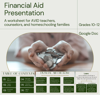Preview of Financial Aid Presentation & Student Notes Handout (FAFSA & More!)