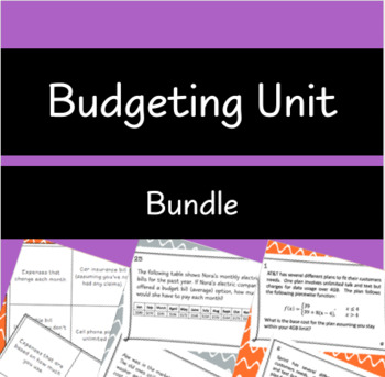 Preview of Financial Algebra - Budgeting Bundle