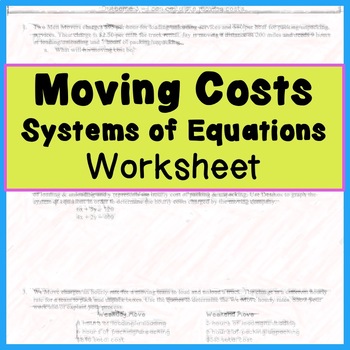 Preview of Financial Algebra - Systems of Equations worksheet