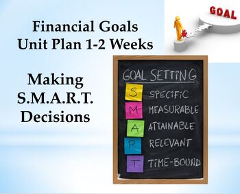 Preview of Financial Goals Unit- From Start-Finish:Notes, activities, project, review, test