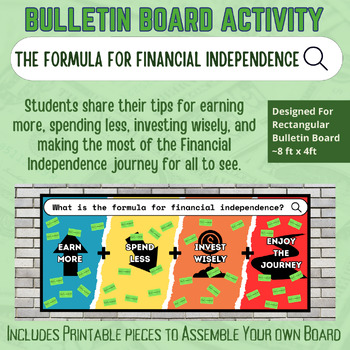 Preview of Financial Independence Formula Bulletin Board | Student Personal Finance Tips
