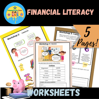 Preview of Financial Literacy:5 Workshops Printables Worksheets "Consume Smartly"
